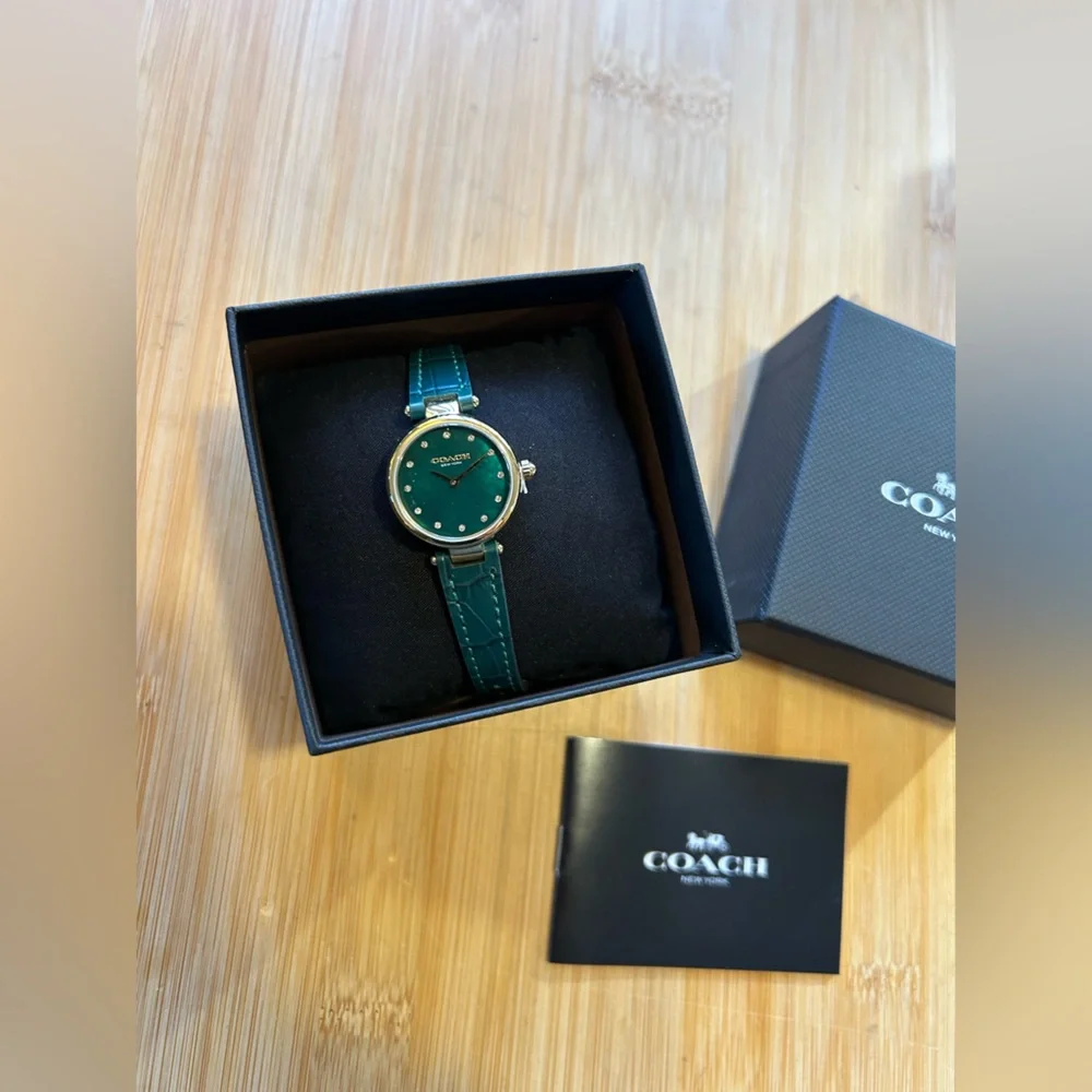 Coach Park Watch With 26mm Bottle Green Perl Face & Bottle Green Leather Band - Picture 9 of 9